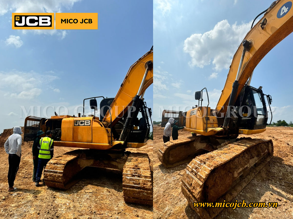 Kiểm tra - Sửa chữa Xe xúc đào bánh xích JCB JS205 trên công trường