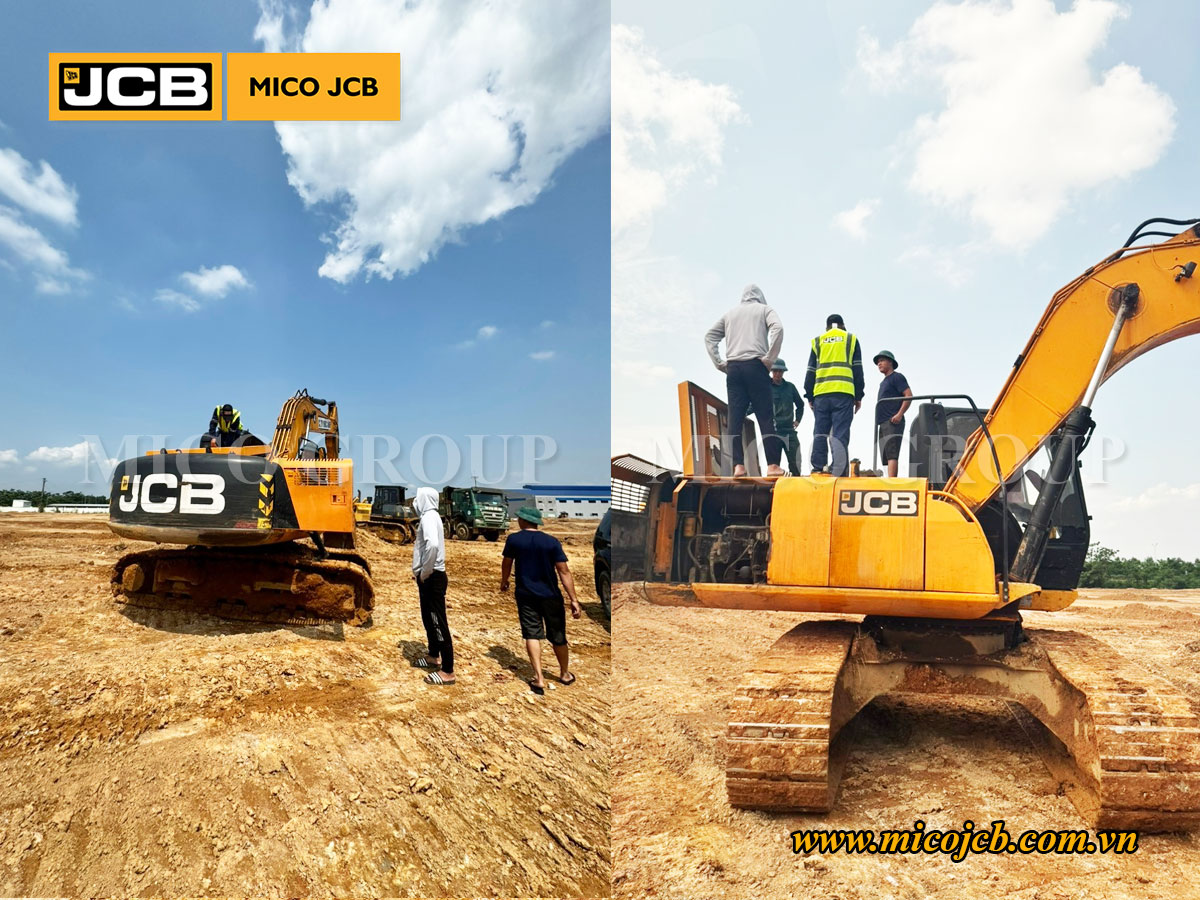 Kiểm tra - Sửa chữa Xe xúc đào bánh xích JCB JS205 trên công trường