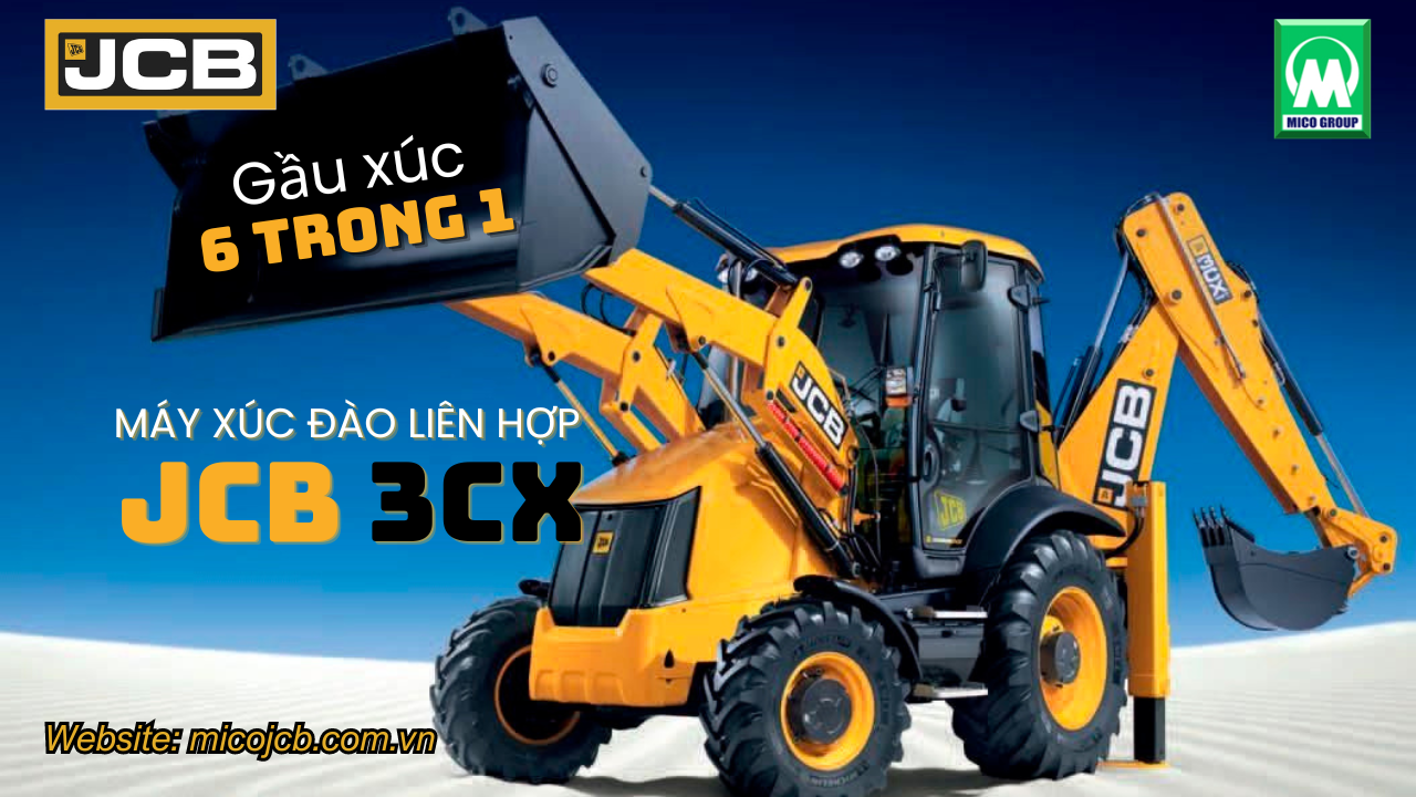 máy xúc đào liên hợp JCB gầu xúc 6 trong 1