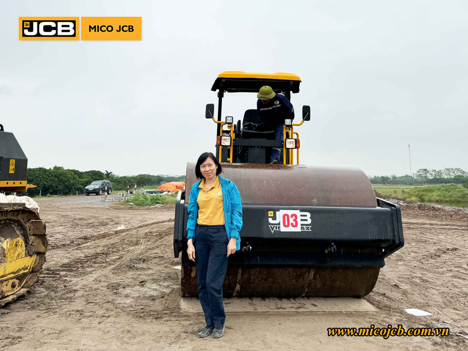 Bàn giao JCB: Lô xe lu rung JCB 116D Vibromax cho khách hàng thi công đường dẫn cao tốc