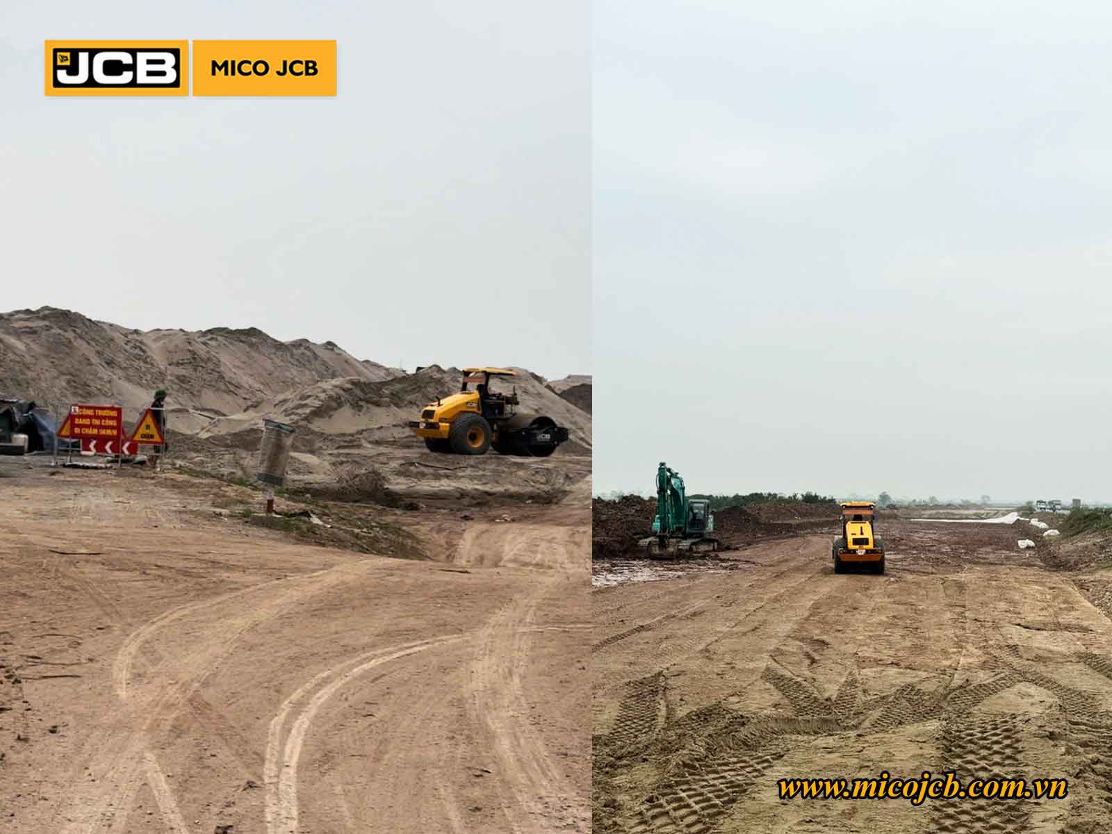 Bàn giao JCB: Lô xe lu rung JCB 116D Vibromax cho khách hàng thi công đường dẫn cao tốc