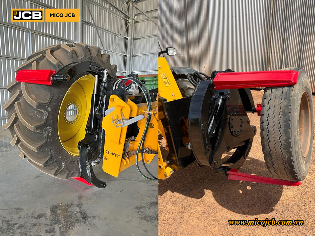Kẹp xử lý lốp xe lắp trên Xe nâng đa năng JCB