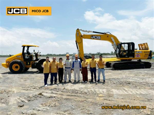 Bàn giao JCB: Xe lu rung 116D và Xúc đào 215 cho dự án xây dựng hạ tầng kỹ thuật cụm công nghiệp